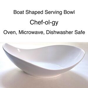 White Boat Shaped Serving Bowl